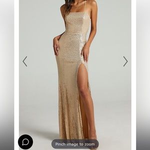 Showpo Gold Sequin Maxi Dress